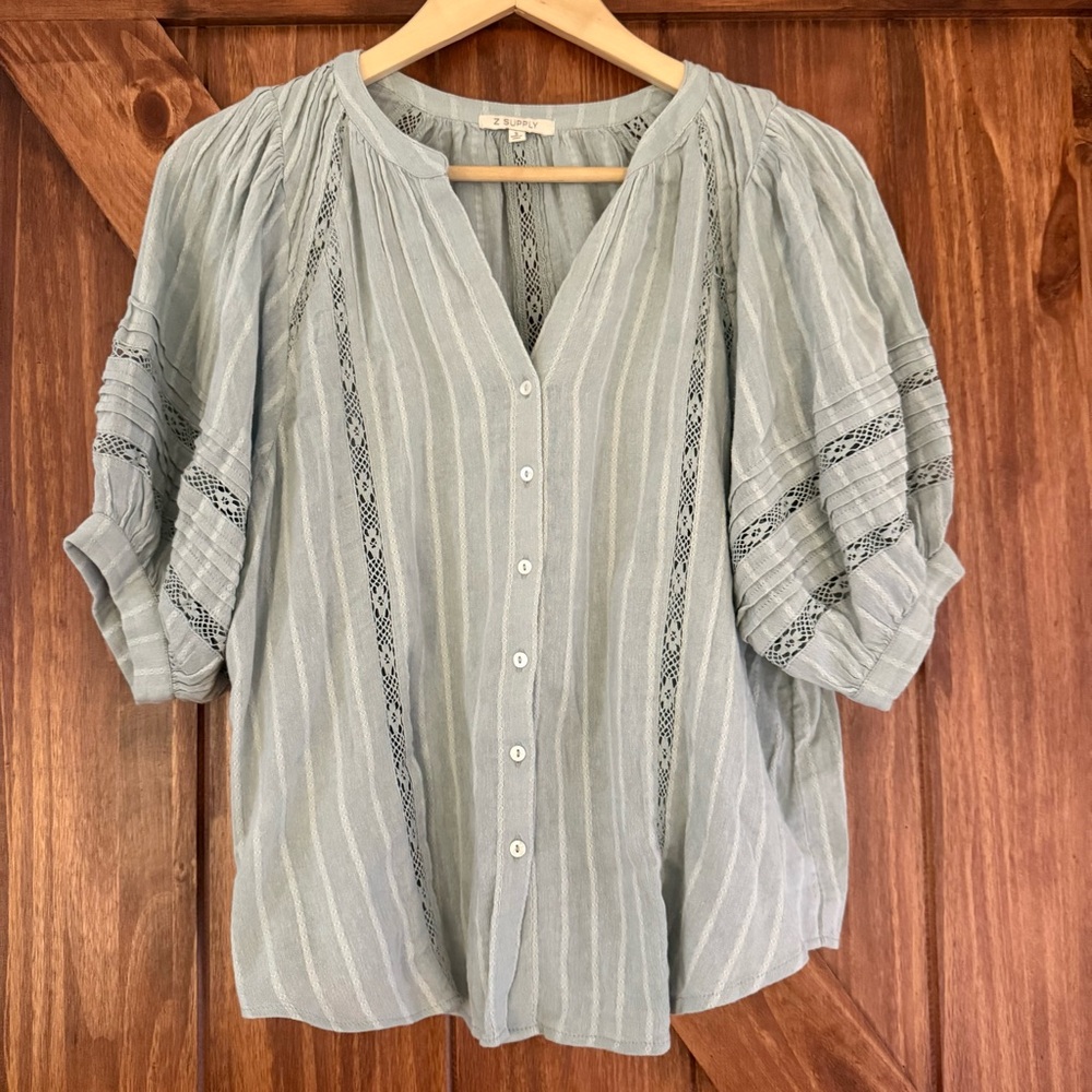Z Supply Elegant Blue Striped Women's Top Small